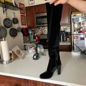 Sam Edelman over-the-knee velvet boots.